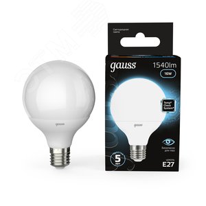 Лампа светодиодная LED 16 Вт 1540 лм 4100К шар G95 нейтральный E27 AC 220В Black - фото 10