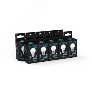 Лампа светодиодная LED 6.5 Вт 550 лм 6500К шар P45 холодный E27 AC 220В Black - фото 13