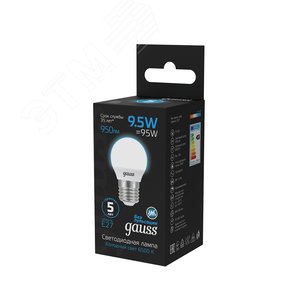 Лампа светодиодная LED 9.5 Вт 950 лм 6500К шар P45 холодный E27 AC 220В Black - фото 14