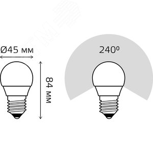 Лампа светодиодная LED 9.5 Вт 950 лм 6500К шар P45 холодный E27 AC 220В Black - фото 17