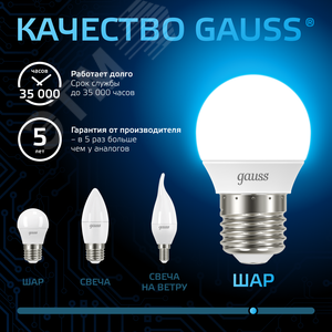 Лампа светодиодная LED 9.5 Вт 950 лм 6500К шар P45 холодный E27 AC 220В Black - фото 7