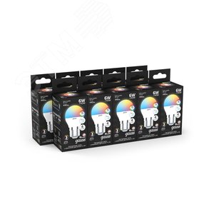 Лампа светодиодная LED 6 Вт 440 лм RGBW шар P45 E27 AC 220В RGBW и диммирование от пульта Black - фото 3