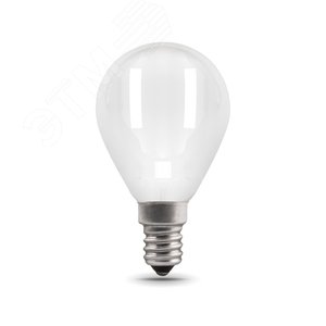 Лампа светодиодная филаментная LED 5 Вт 420 лм 2700К AC150-265В E14 шар P45 теплая матовая колба Black Filament Gauss 105201105 GAUSS - 4
