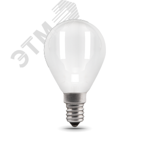 Лампа светодиодная филаментная LED 9 Вт 590 лм 3000К AC185-265В E14 шар P45 теплая матовая колба Black Filament
