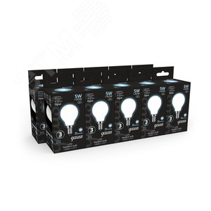 Лампа светодиодная филаментная LED 5 Вт 450 лм 4100К шар P45 нейтральный E14 AC 220В матовая колба Black Filament - фото 3