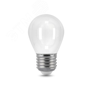 Лампа светодиодная филаментная LED 5 Вт 420 лм 2700К AC150-265В E27 шар P45 теплая матовая колба Black Filament 105202105 GAUSS - 4