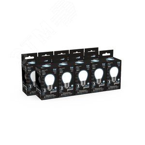 Лампа светодиодная филаментная LED 5 Вт 450 лм 4100К шар P45 нейтральный E27 AC 220В матовая колба Black Filament - фото 3