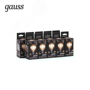 Лампа светодиодная филаментная LED 5 Вт 420 лм 2700К AC185-265В E14 шар P45 теплая Black Filament 105801105 GAUSS - 3