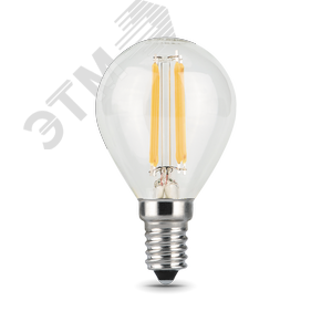 Лампа светодиодная филаментная LED 5 Вт 420 лм 2700К AC185-265В E14 шар P45 теплая Black Filament