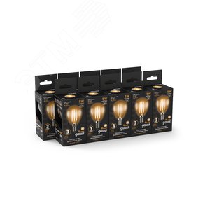 Лампа светодиодная филаментная LED 5 Вт 420 лм 2700К AC185-265В E14 шар P45 теплая Black Filament 105801105 GAUSS - 6