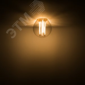 Лампа светодиодная филаментная LED 11 Вт 810 лм 2700К AC150-265В E14 шар P45 теплая  Black Filament Gauss 105801111 GAUSS - 3