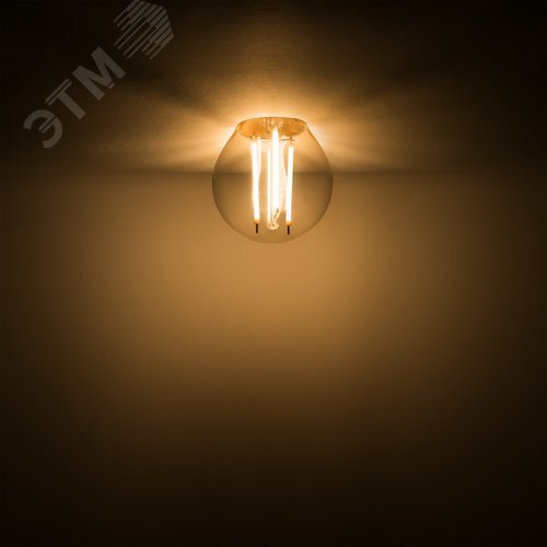 Лампа светодиодная филаментная LED 11 Вт 810 лм 2700К шар P45 теплый E14 AC 220В прозрачная колба Black Filament - фото 16