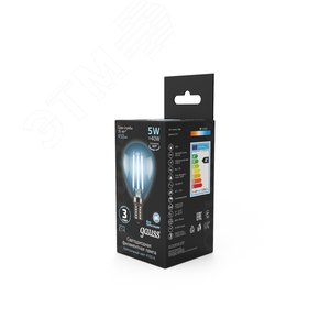 Лампа светодиодная филаментная LED 5 Вт 450 лм 4100К AC185-265В E14 шар P45 нейтральный Black Filament 105801205 GAUSS - 6