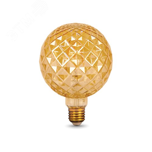 Лампа светодиодная филаментная LED 4 Вт 380 лм 2400К теплый E27 AC 220В золотистая колба Black Filament - фото 1