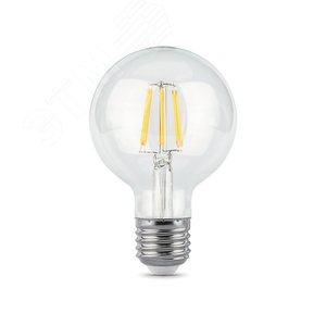 Лампа светодиодная филаментная LED 6 Вт 630 лм 2700К шар G95 теплый E27 AC 220В прозрачная колба Black Filament - фото 1