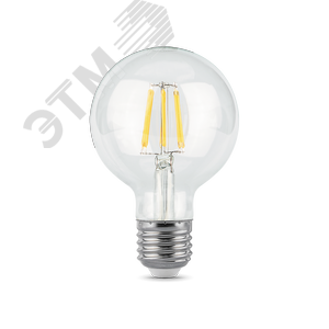 Лампа светодиодная филаментная LED 6 Вт 630 лм 2700К AC185-265В E27 шар G95 теплая  Black Filament Gauss