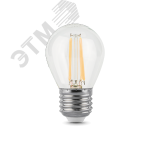 Лампа светодиодная филаментная LED 7 Вт 550 лм 2700К AC150-265В E27 шар P45 теплая  Black Filament Gauss
