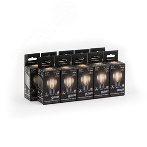 Лампа светодиодная филаментная LED 7 Вт 550 лм 2700К AC150-265В E27 шар P45 теплая  Black Filament Gauss 105802107 GAUSS - 5