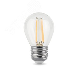 Лампа светодиодная филаментная LED 11 Вт 810 лм 2700К AC150-265В E27 шар P45 теплая  Black Filament Gauss 105802111 GAUSS - 4