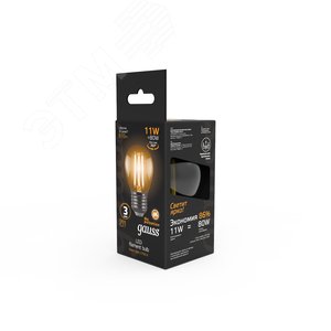 Лампа светодиодная филаментная LED 11 Вт 810 лм 2700К AC150-265В E27 шар P45 теплая  Black Filament Gauss 105802111 GAUSS - 7
