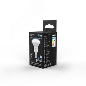 Лампа светодиодная LED 6 Вт 530 лм 4100К AC150-265В E14 грибок R50 нейтральный Black 106001206 GAUSS - 5