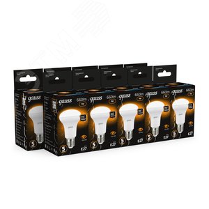 Лампа светодиодная LED 9 Вт 660 лм 3000К грибок R63 теплый E27 AC 220В Black - фото 12