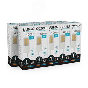 Лампа светодиодная LED 4 Вт 400 лм 4100К капсула нейтральный G4 AC/DC 12В керамическая низковольтная Elementary - фото 3