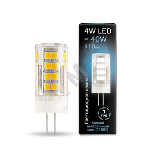 Изображение товара Лампа светодиодная LED 4 Вт 410 Лм 4100К белая G4 капсула 220 В керамика Black (шт)