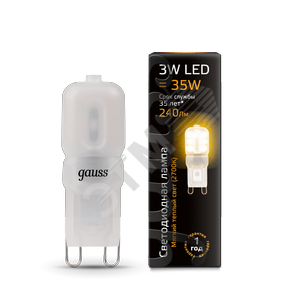 Лампа светодиодная LED 3 Вт 240 Лм 2700К теплая G9 капсула 220 В пластик Black Gauss