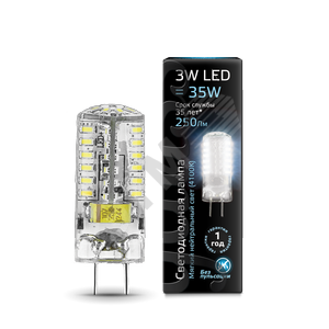 Лампа светодиодная LED 3 Вт 240 Лм 4100К белая GY6.35 капсула 220 В силикон Black Gauss