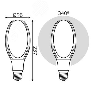 Лампа светодиодная LED 30 Вт 2950 лм 6500К AC180-240В E40 цилиндр Т100 холодная  Basic Gauss 11834332 GAUSS - 8