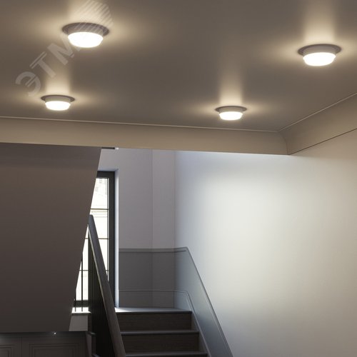 Светильник светодиодный ДБП 8 Вт 800 лм 4000К AC 220В Белый IP65 круг D140х48мм Пластик ЖКХ с дежурным режимом и акустическим датчиком Elementary - фото 2