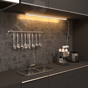 Светильник линейный светодиодный ДБО 15 Вт 1300 лм 3000К AC 220В IP20 1175х22х36мм крепления провода и коннекторы входят в комплект TL Black - фото 5