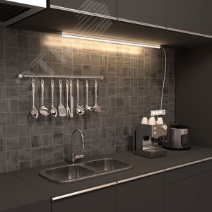 Светильник линейный светодиодный ДБО 15 Вт 1320 лм 4000К AC 220В IP20 1175х22х36мм крепления провода и коннекторы входят в комплект TL Black - фото 5