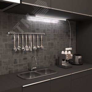 Светильник линейный светодиодный ДБО 12 Вт 1070 лм 6500К AC 220В IP20 865х22х36мм крепления провода и коннекторы входят в комплект TL Black - фото 5