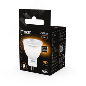 Лампа светодиодная LED 3 Вт 290 лм 3000К софит MR11 теплый GU4 AC 220В Black - фото 14
