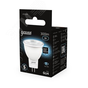 Лампа светодиодная LED 3 Вт 300 лм 4100К софит MR11 нейтральный GU4 AC 220В Black - фото 14