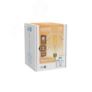 Лампа светодиодная умная 7 Вт 740 лм 2500К AC 220-240В E27 Diamond Управление по Wi-Fi, диммируемая Smart Home Gauss 1350112 GAUSS - 4