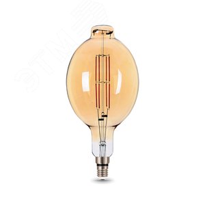 Лампа светодиодная филаментная LED 8 Вт 780 лм 2400К BT180 теплый E27 AC 220В золотистая колба Black Filament - фото 1