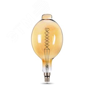 Лампа светодиодная филаментная LED 8 Вт 620 лм 2400К BT180 теплый E27 AC 220В золотистая колба Black Filament - фото 1