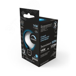 Лампа светодиодная филаментная LED 14 Вт 1170 лм 4100К шар G200 нейтральный E27 AC 220В матовая колба диммируемая Black Filament - фото 4