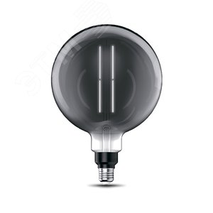 Лампа светодиодная филаментная LED 6 Вт 300 лм 4000К AC185-265В E27 шар G200 нейтральный серая колба Black Filament Gauss 154802205 GAUSS - 4