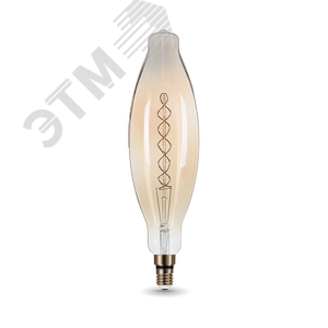 Лампа светодиодная филаментная LED 8 Вт 620 лм 2400К AC185-265В E27 цилиндр Т120 теплая золотистая колба Black Filament Gauss
