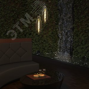 Лампа светодиодная филаментная LED 8 Вт 620 лм 2400К цилиндр Т120 теплый E27 AC 220В золотистая колба Black Filament - фото 6