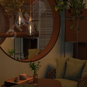 Лампа светодиодная филаментная LED 8.5 Вт 165 лм 1800К ST164 теплый E27 AC 220В серая колба Black Filament - фото 5