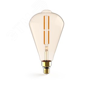 Лампа светодиодная филаментная LED 6 Вт 890 лм 2700К ST164 теплый E27 AC 220В золотистая колба Black Filament - фото 1