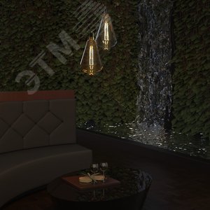 Лампа светодиодная филаментная LED 6 Вт 890 лм 2700К ST164 теплый E27 AC 220В золотистая колба Black Filament - фото 5