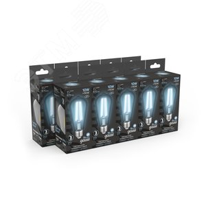 Лампа светодиодная филаментная LED 10 Вт 970 лм 4100К ST64 нейтральный E27 AC 220В прозрачная колба Black Filament - фото 3