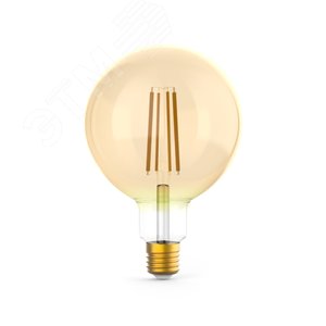 Лампа светодиодная филаментная LED 10 Вт 820 лм 2400К AC185-265В E27 шар G125 теплая золотистая колба диммируемая Black Filament Gauss 158802010-D GAUSS - 4