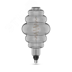 Лампа светодиодная филаментная LED 8.5 Вт 165 лм 1800К Honeycomb теплый E27 AC 220В серая колба Black Filament - фото 1